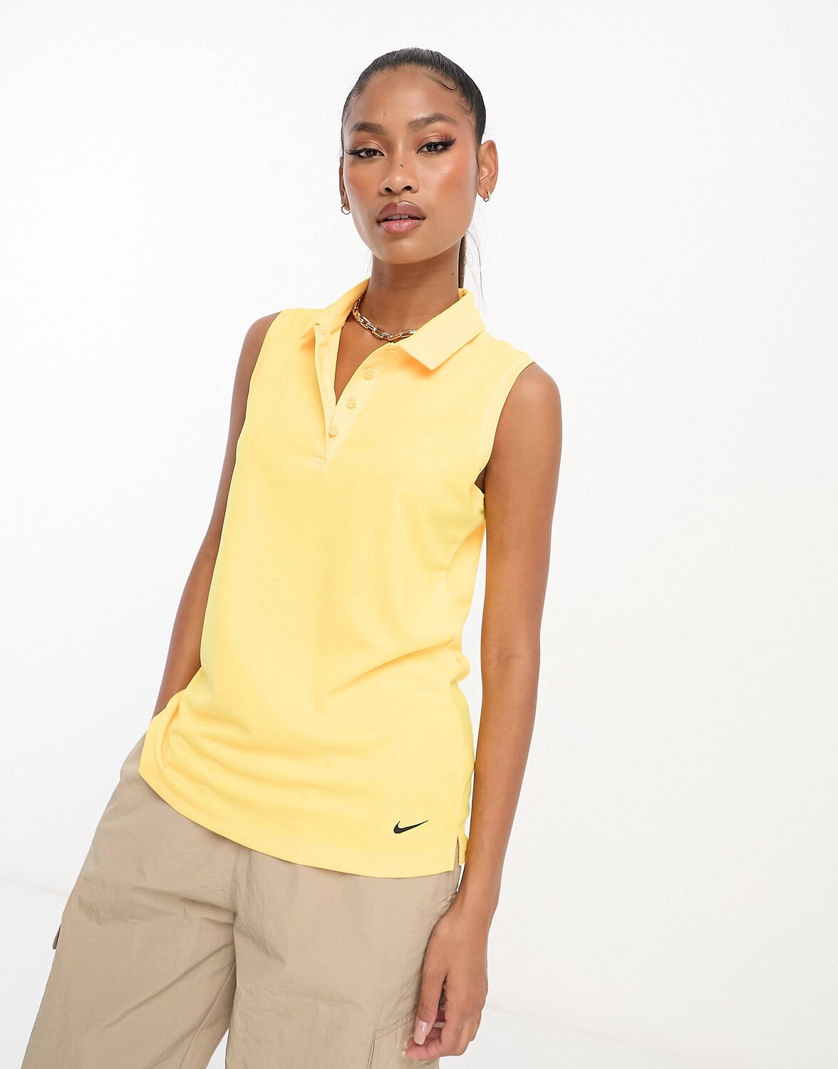 

Желтая футболка-поло без рукавов Nike Golf Victory Dri-Fit, Желтый