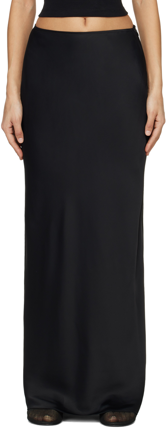 Черная юбка-макси с косой окантовкой Róhe
