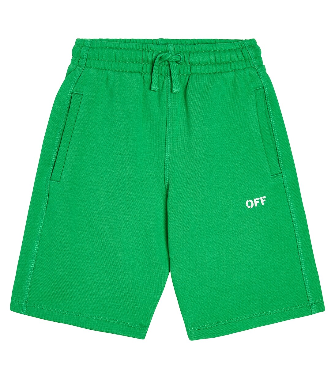 

Шорты из хлопкового джерси с логотипом Off-White Kids, зеленый