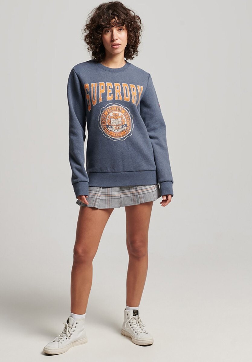 

Толстовка Superdry Vintage Franchise Crew, montauk navy marl, Серый
