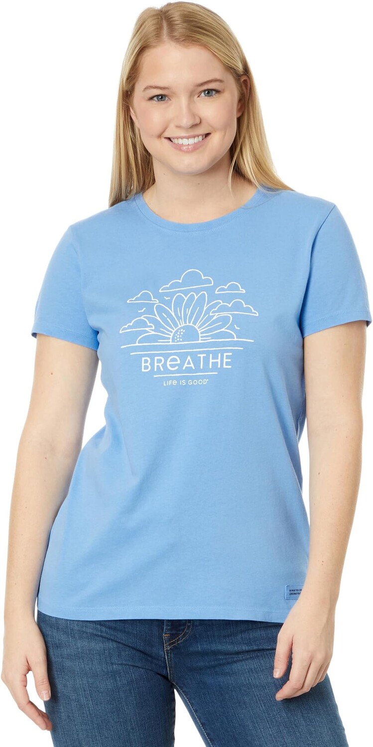 

Футболка Breathe Sunflower Sunrise с короткими рукавами Crusher Life is Good, цвет Cornflower Blue