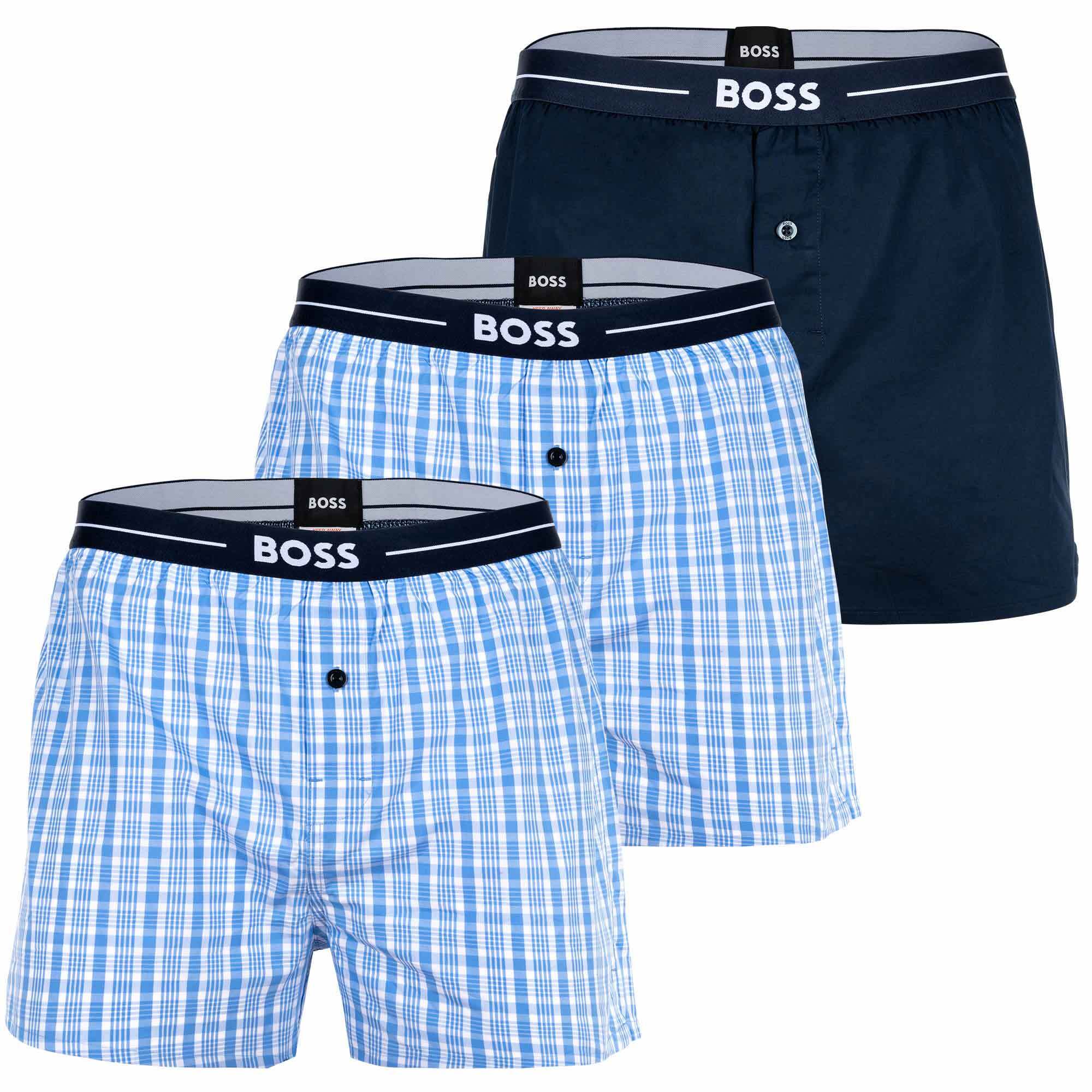 

Боксеры BOSS Web-Boxershorts 3 шт, светло-синий