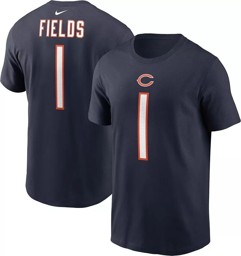 

Мужская темно-синяя футболка Nike Chicago Bears Justin Fields #1
