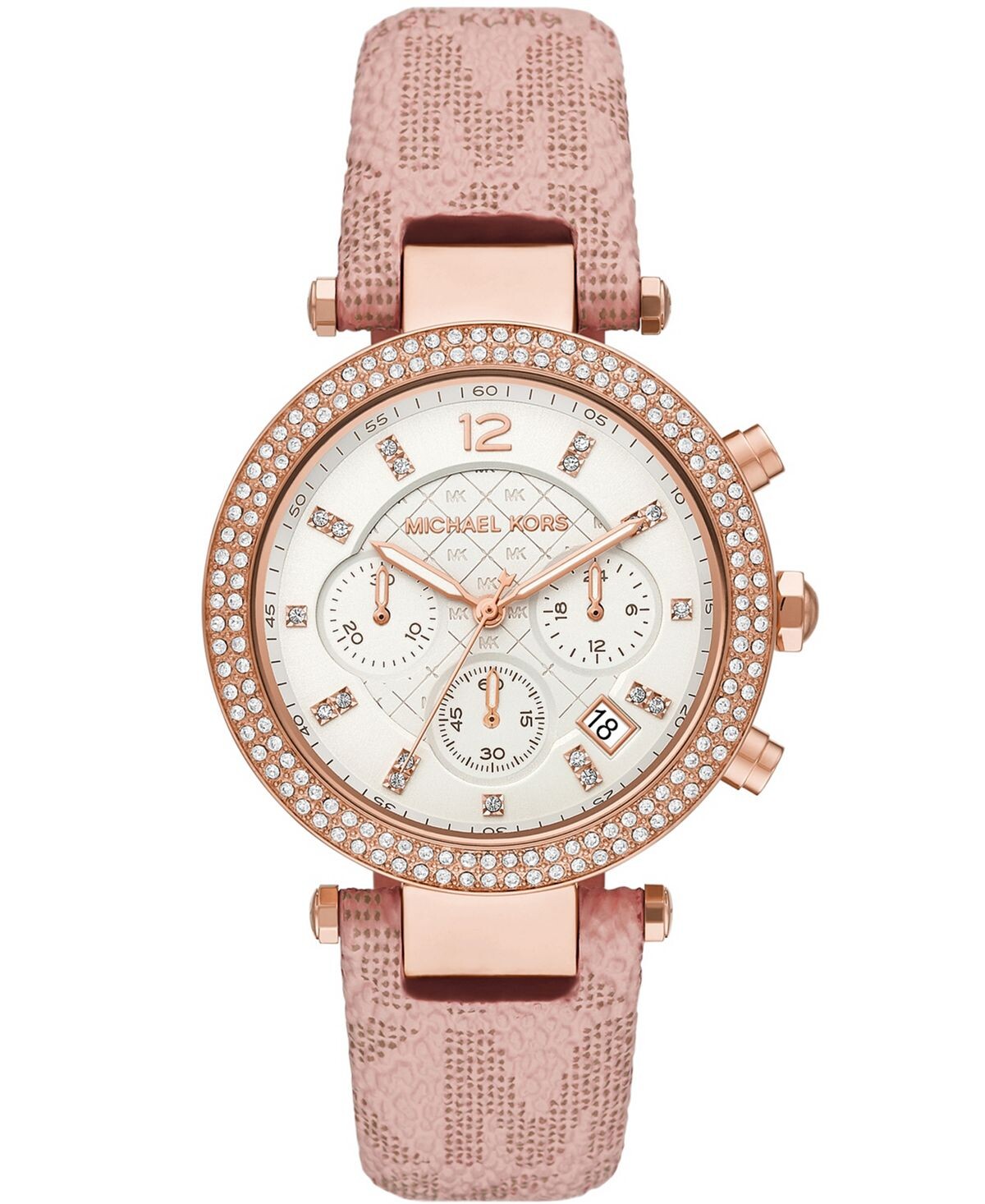 

Женские часы Parker Chronograph Ballet с розовым фирменным логотипом и ремешком, 39 мм Michael Kors, розовый