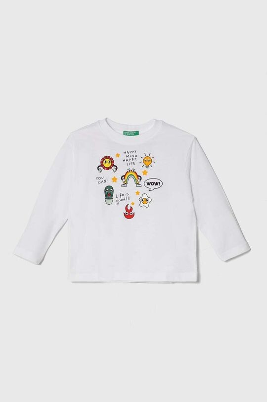 

United Colors of Benetton Детская хлопковая футболка с длинными рукавами, белый