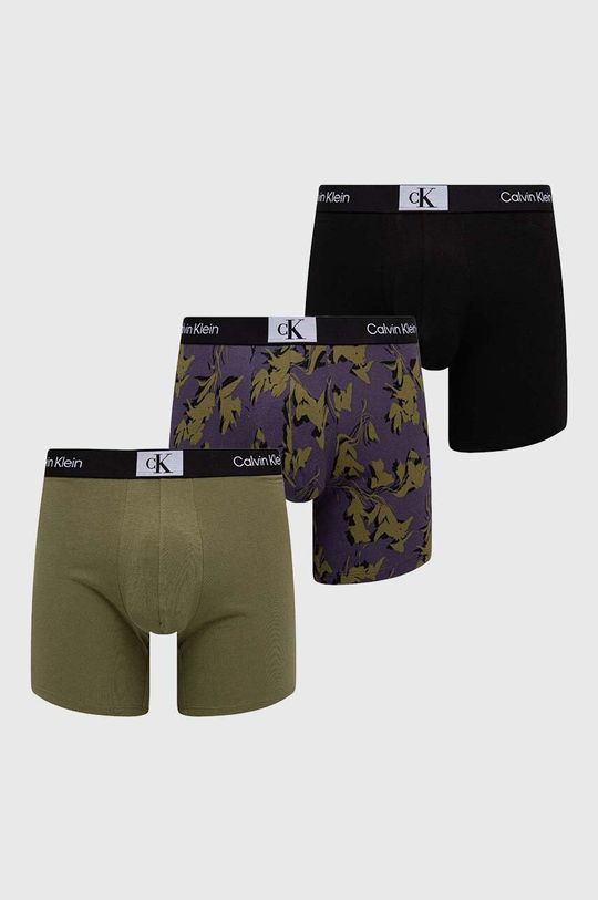 цена 3 упаковки боксеров Calvin Klein Underwear, зеленый