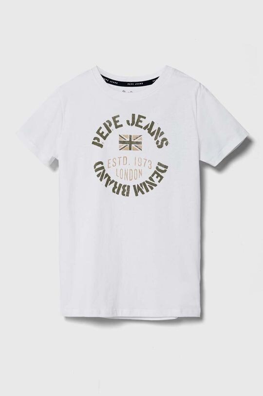 

РОНАЛ детская хлопковая футболка Pepe Jeans, белый