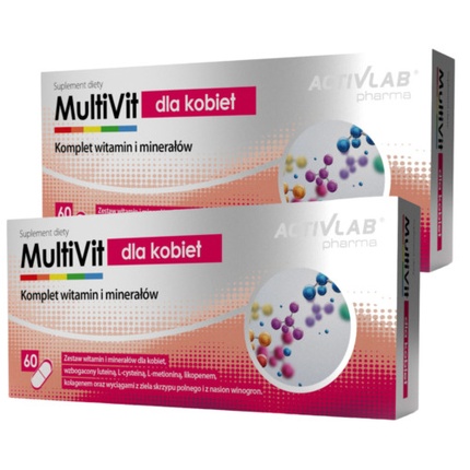 Мультивитамины + минералы Витаминно-минеральный комплекс для женщин, 60 капсул Activlab activlab без артрео 60 капсул мультиколор