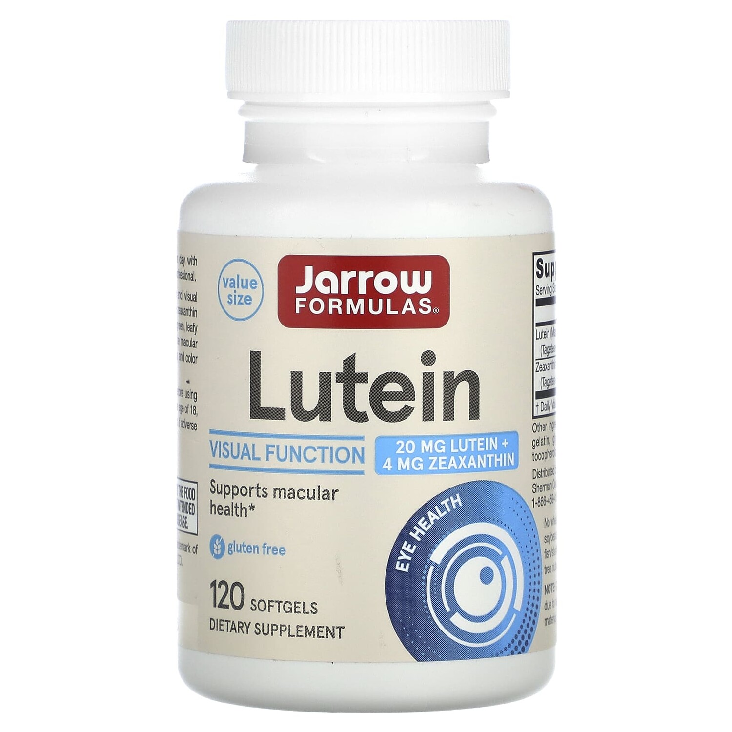 

Лютеин, 20 мг, 120 капсул, Jarrow Formulas