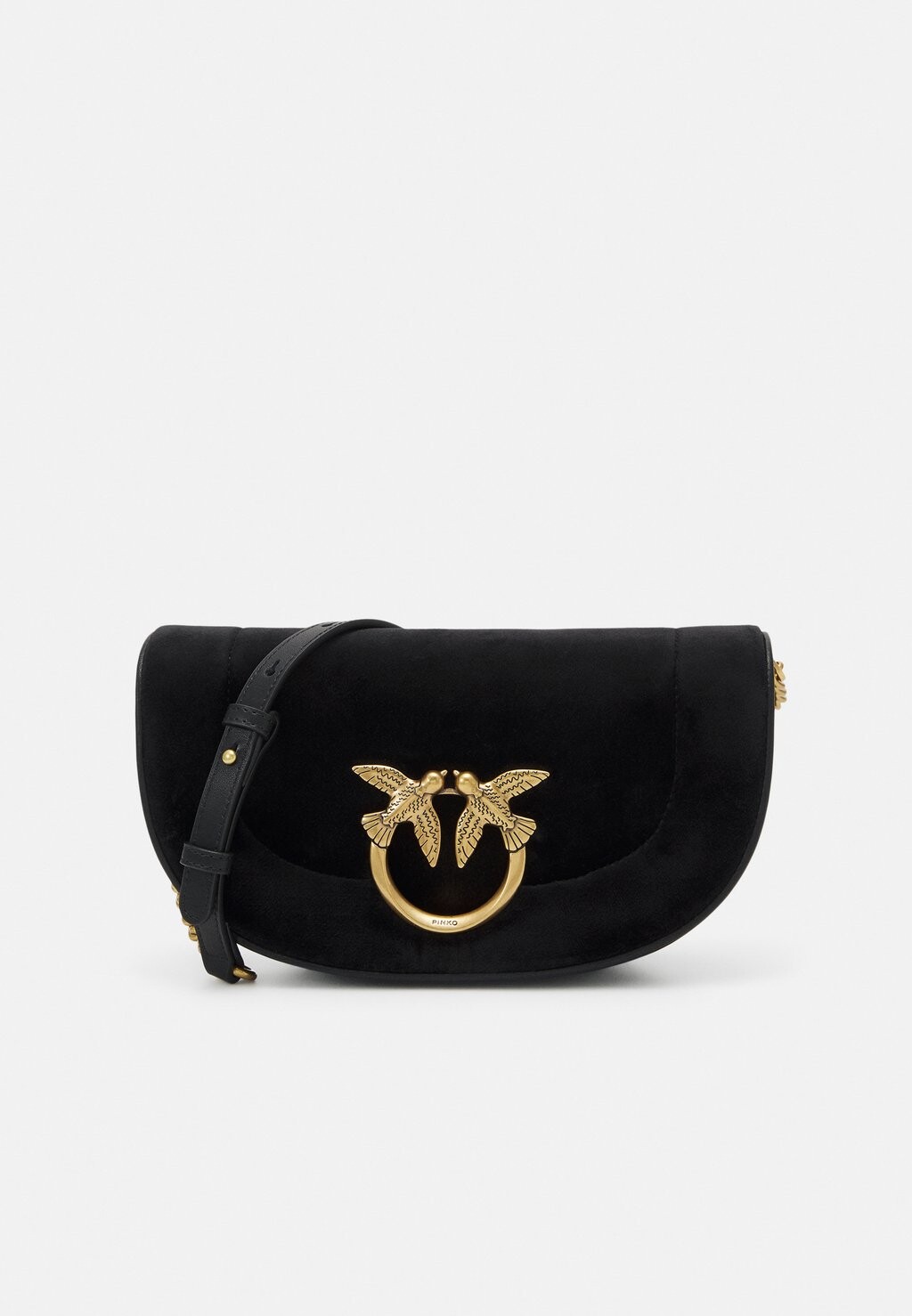 

Сумка Pinko ROUND CLICK MINI SMOOTH BAGUETTE, цвет nero/antique gold-coloured
