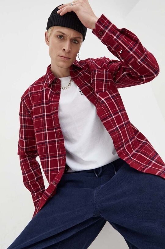 

Хлопковая рубашка Tommy Jeans, бордовый