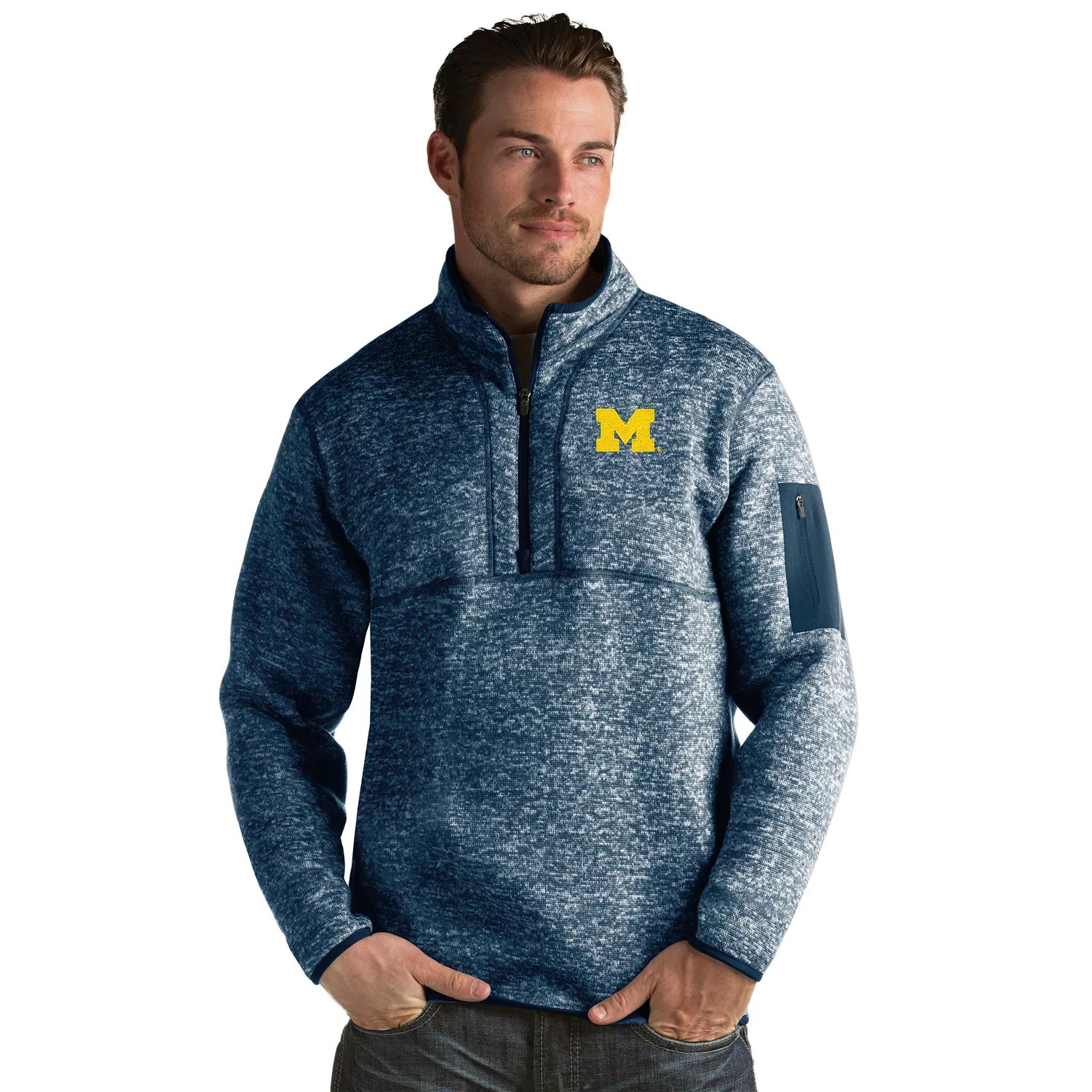 цена Мужской пуловер Michigan Wolverines Fortune Antigua