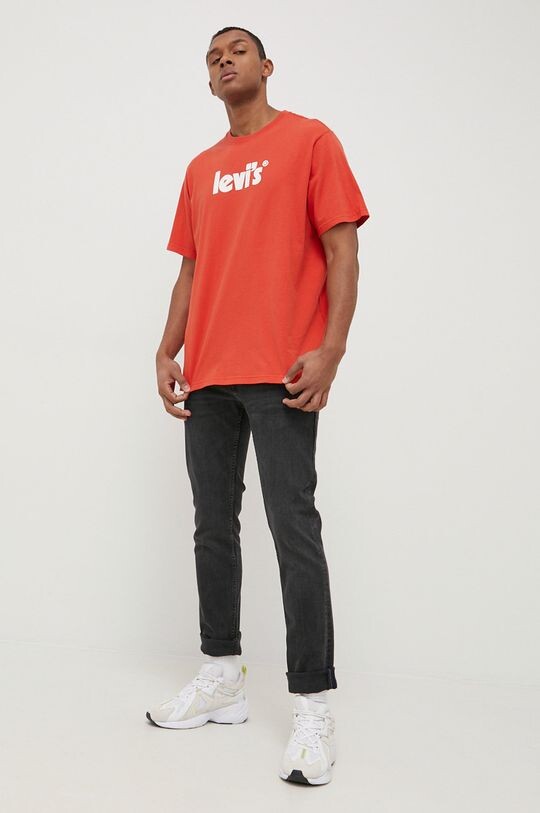

Хлопковая футболка Levi's, оранжевый