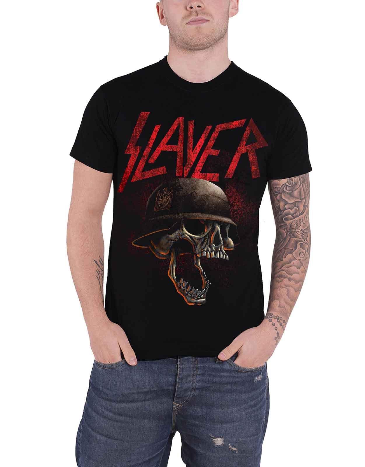 Футболка Hellmitt с потертостями Slayer, черный новое поступление 2019 мужская футболка новая модная мужская футболка с принтом рок группы