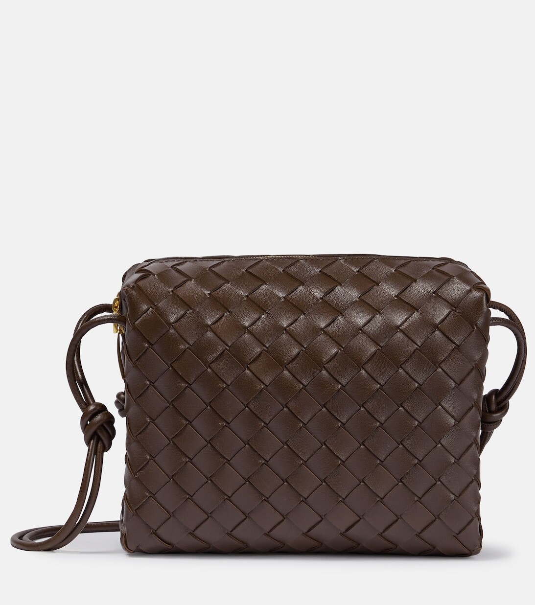 

Маленькая кожаная сумка через плечо с петлей Bottega Veneta, коричневый