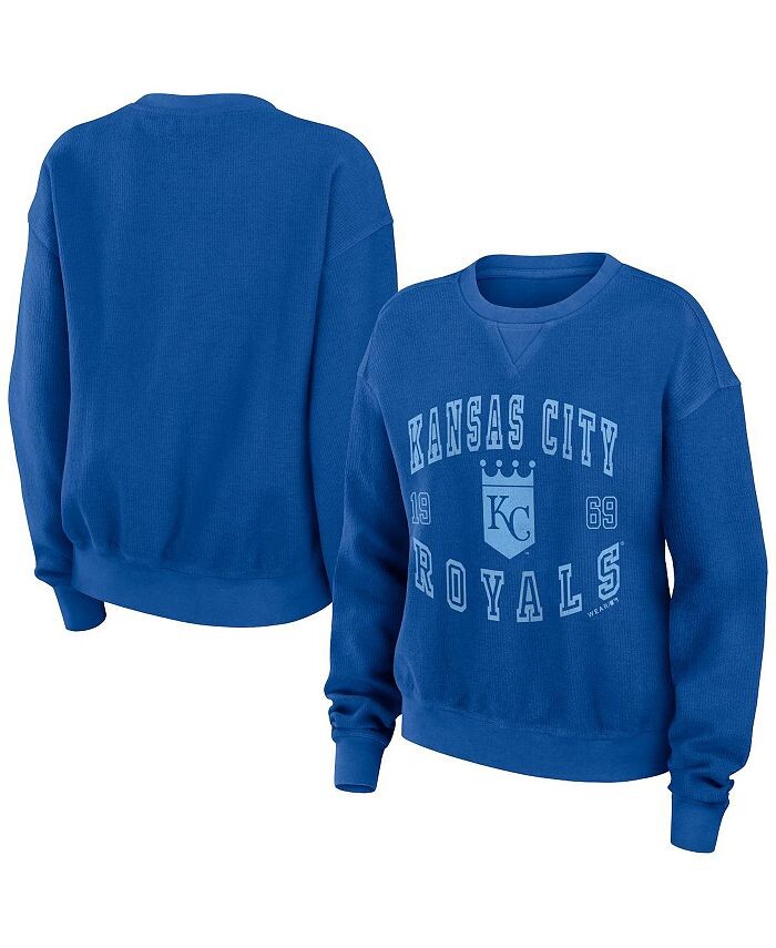 

Женский рваный вельветовый пуловер в винтажном стиле Royal Kansas City Royals WEAR by Erin Andrews, синий