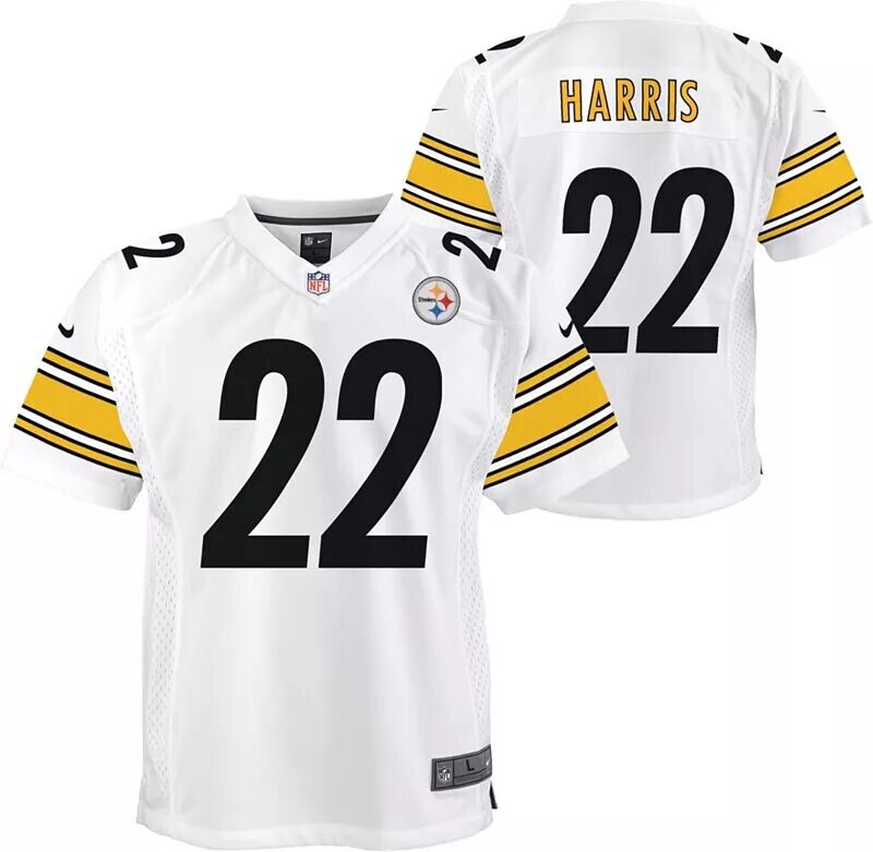 

Белая игровая майка Nike Youth Pittsburgh Steelers Наджи Харрис № 22