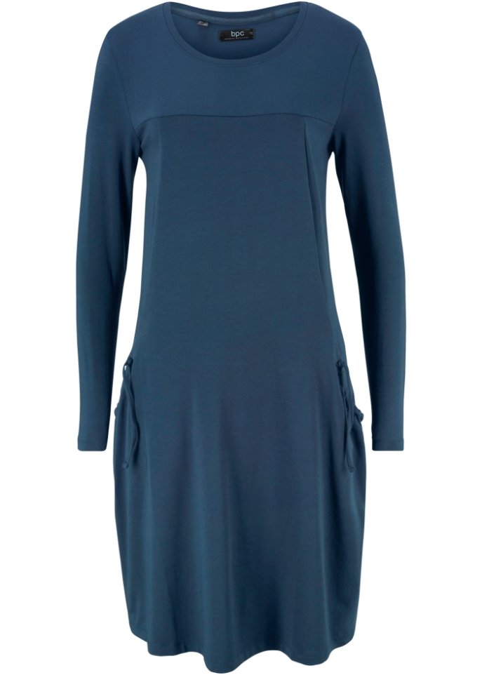 Хлопковое платье оверсайз с карманами до колен Bpc Bonprix Collection, синий шорты сказка размер 98 104 56 белый синий