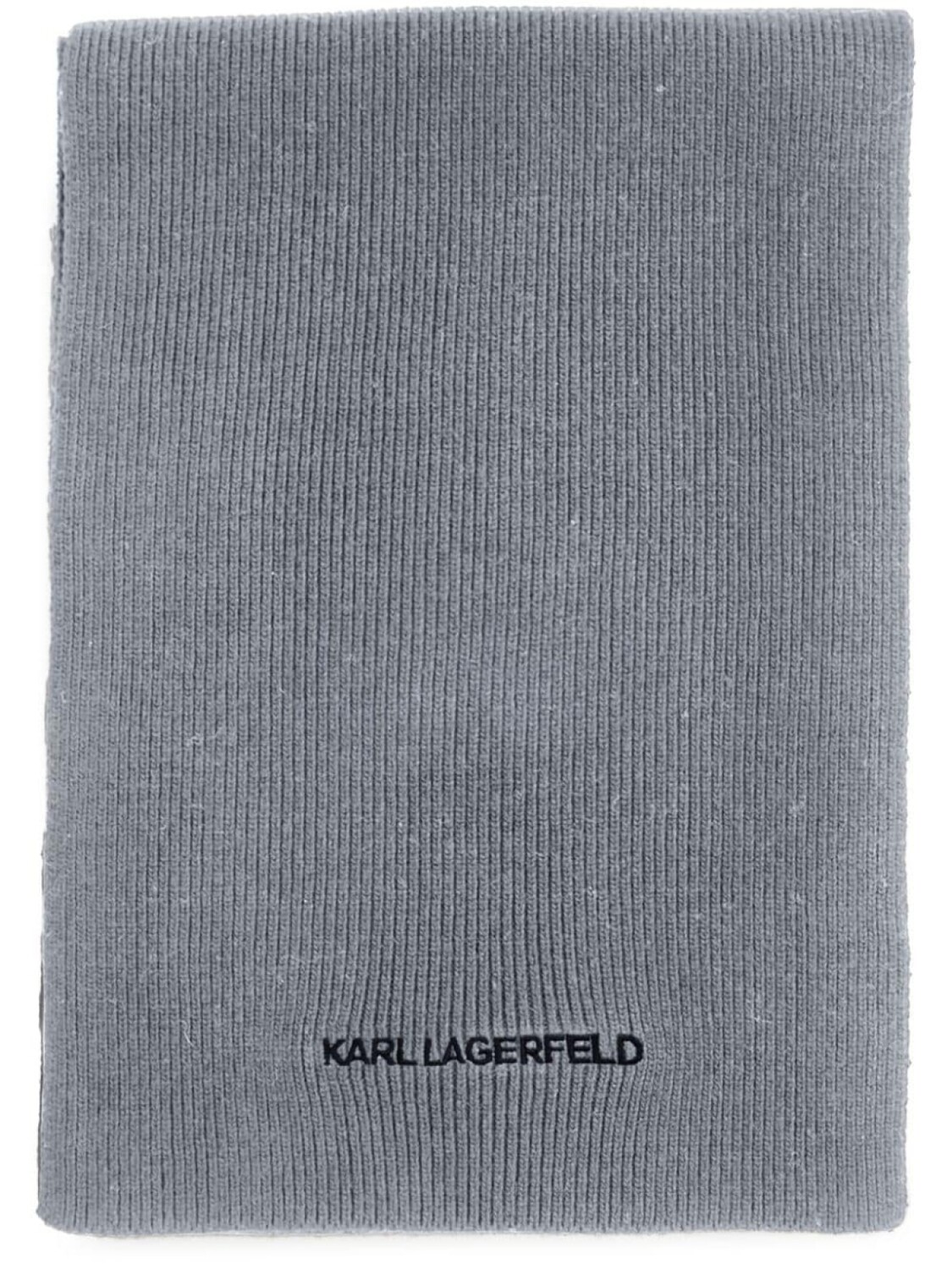 

Karl Lagerfeld шапка бини K/Essential в рубчик, серый