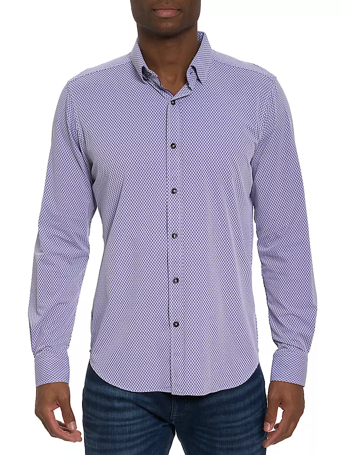 цена Рубашка на пуговицах в клетку Tocci в клетку Robert Graham, фиолетовый