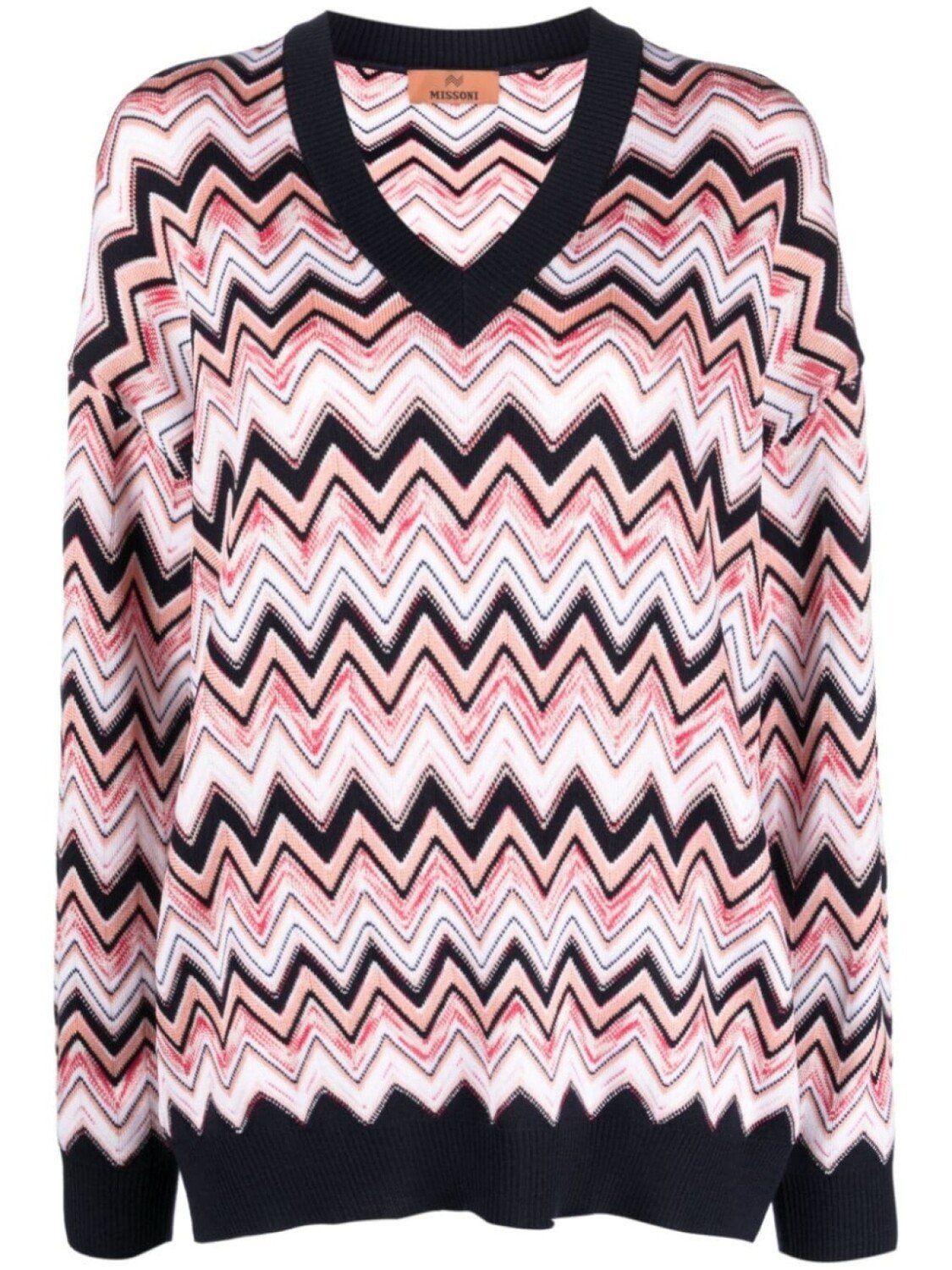 

Missoni джемпер с V-образным вырезом и узором зигзаг, черный