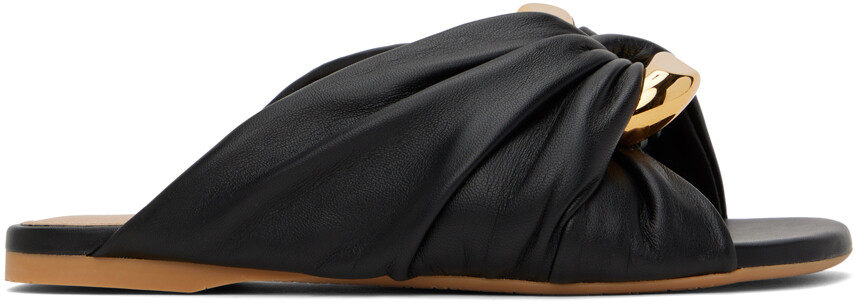 

Черные кожаные угловые сандалии Jw Anderson