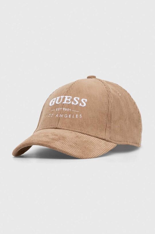 

Хлопковая бейсболка Guess, бежевый