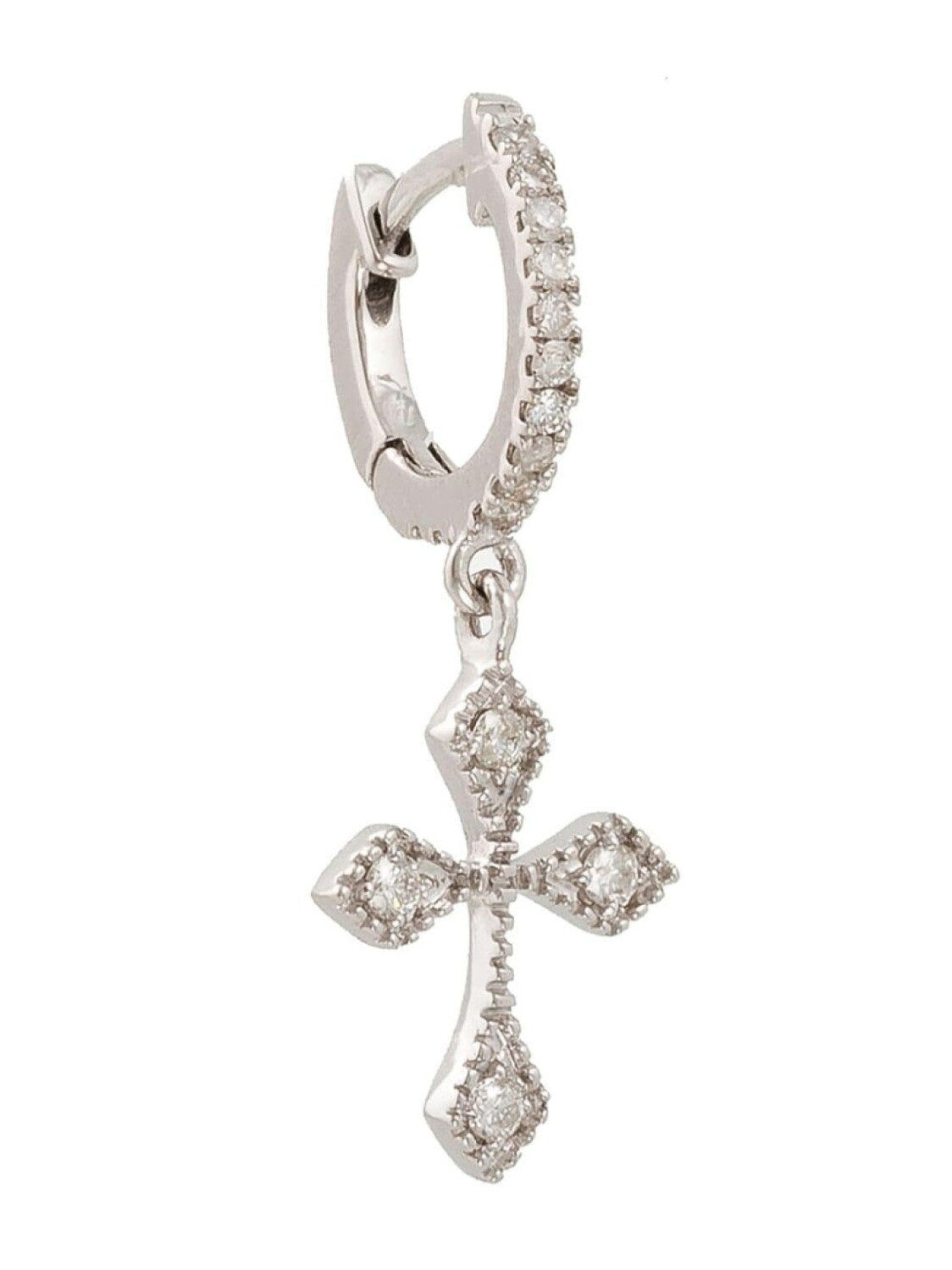 

Серьга-кольцо Baby Cross из белого золота с бриллиантами DE JAEGHER, серебряный