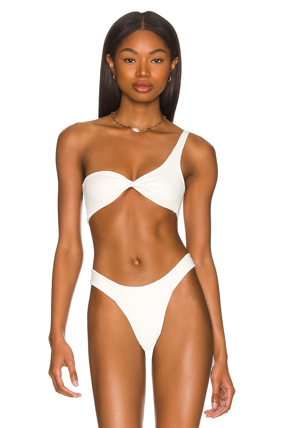 

Топ бикини Indah Everly One Shoulder Twist, белый