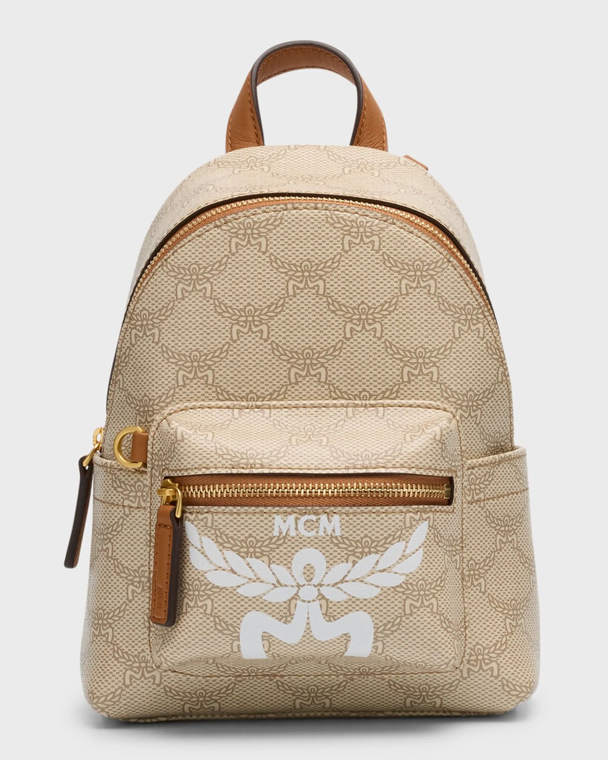 

Рюкзак Stark из парусины с монограммой и покрытием MCM, цвет Oatmeal