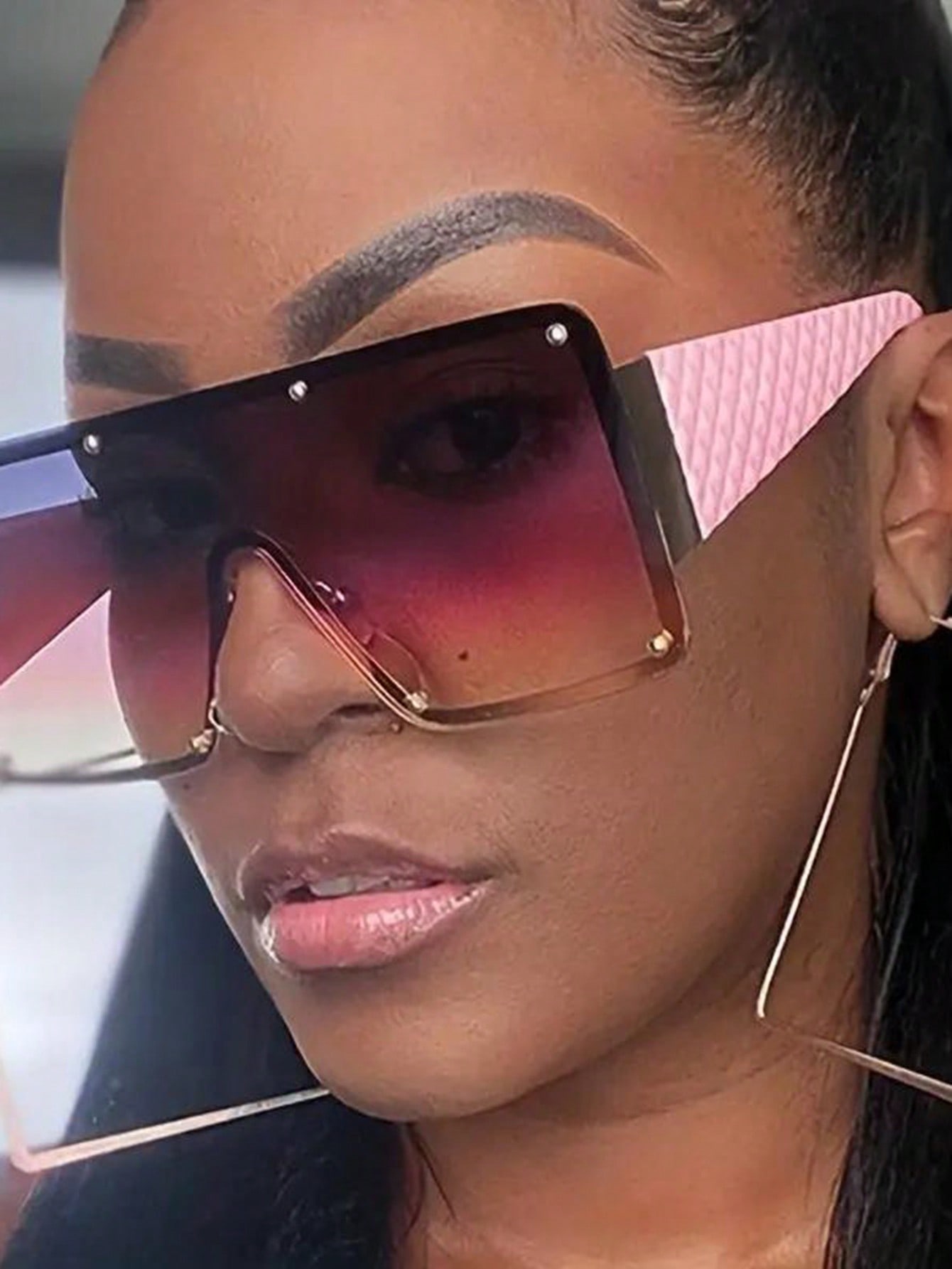 2023 Новые модные солнцезащитные очки с квадратными цельными линзами