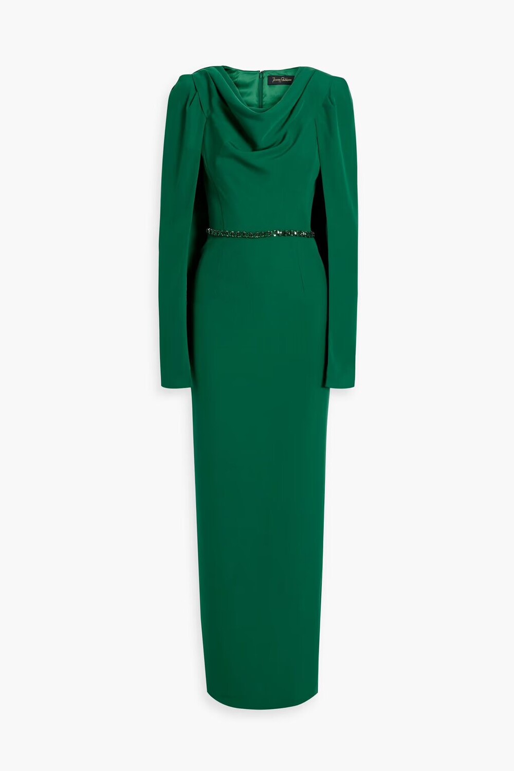 

Платье из крепа с эффектом кейпа Jenny Packham, изумруд