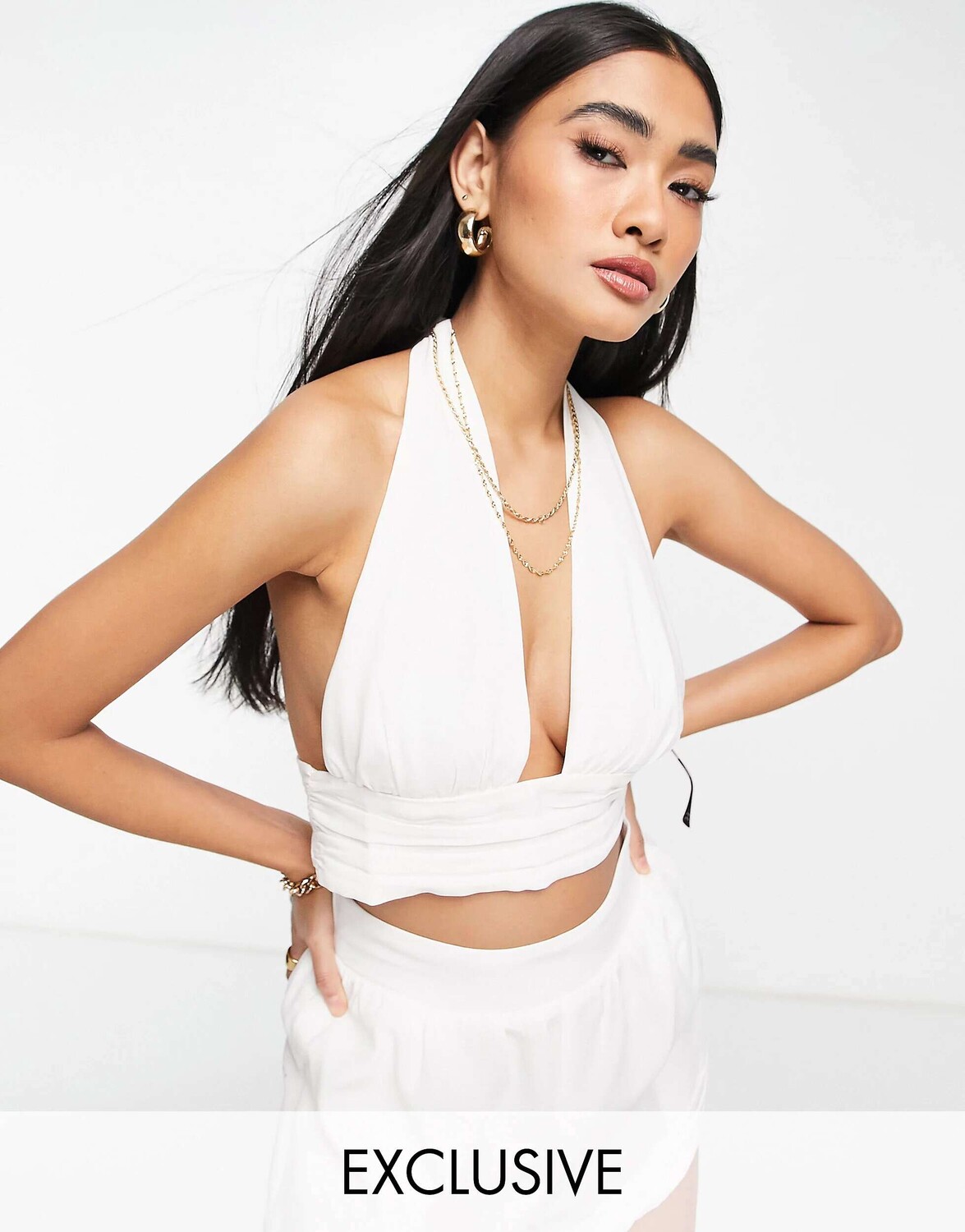 

Эксклюзивный белый пляжный топ с бретельками на бретельках Fashion Union