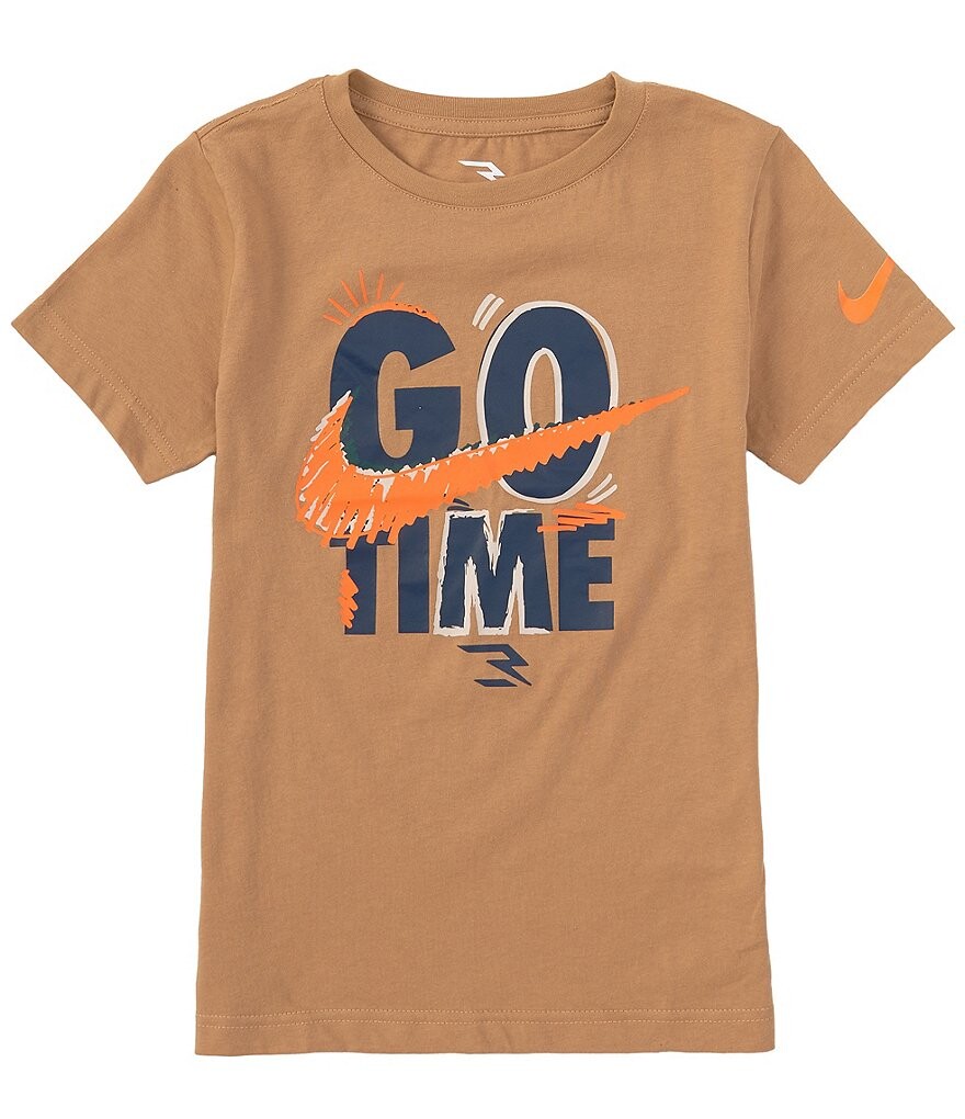 

Футболка Go Time с короткими рукавами Nike 3BRAND от Russell Wilson Big Boys 8–20, бежевый
