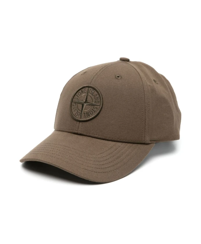 

Хлопковая бейсболка с логотипом Stone Island, коричневый