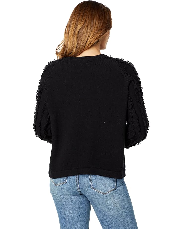 

Свитер 1.STATE Crew Neck Fringe Sleeve Sweater, цвет Rich Black