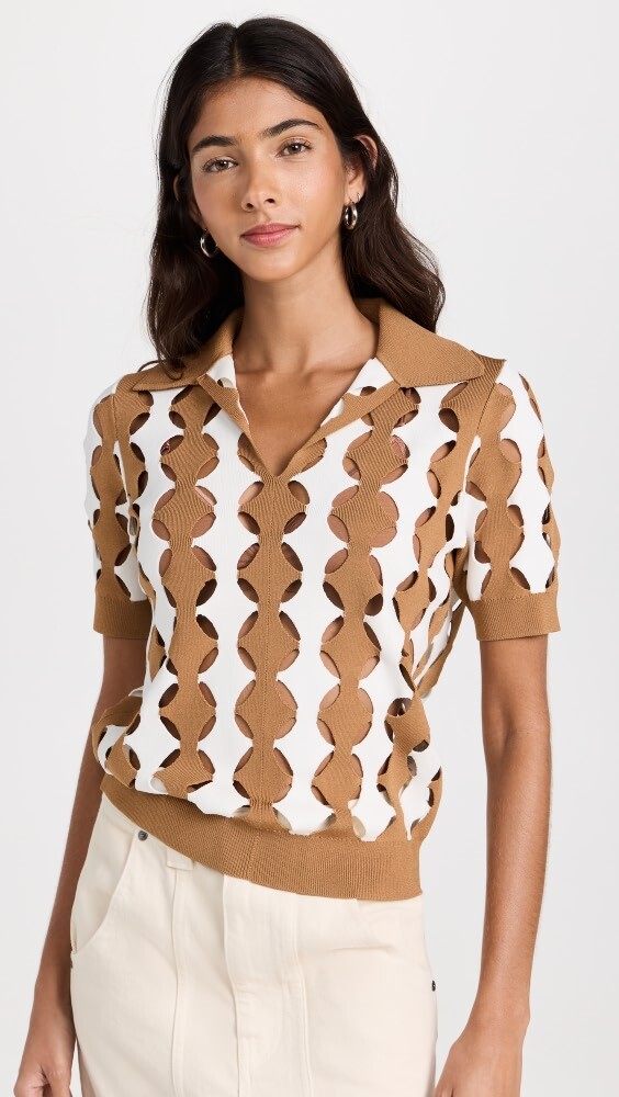 

Поло Tory Burch Cut-Out, золотой
