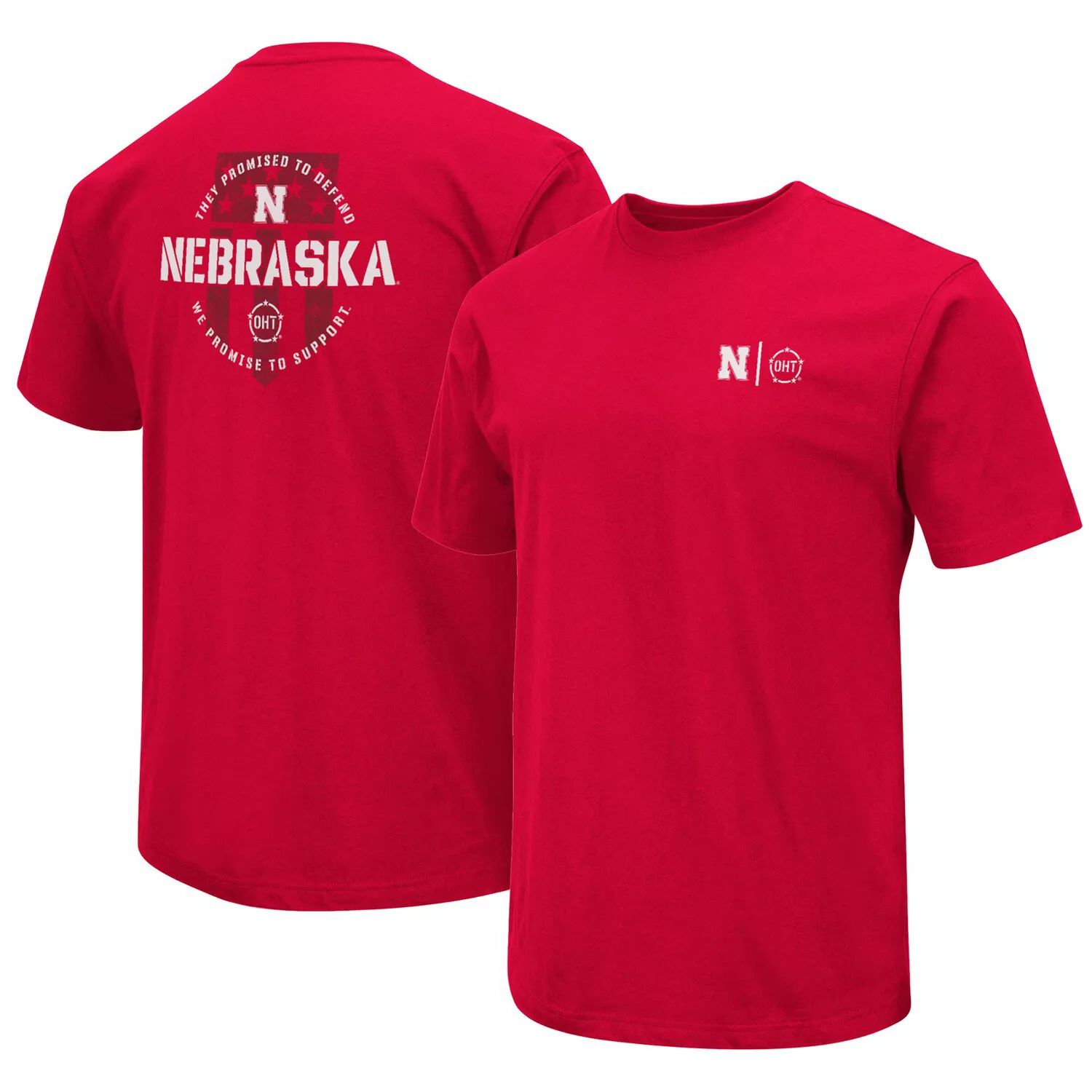 Мужская футболка Scarlet Nebraska Huskers OHT Military Appreciation Colosseum
