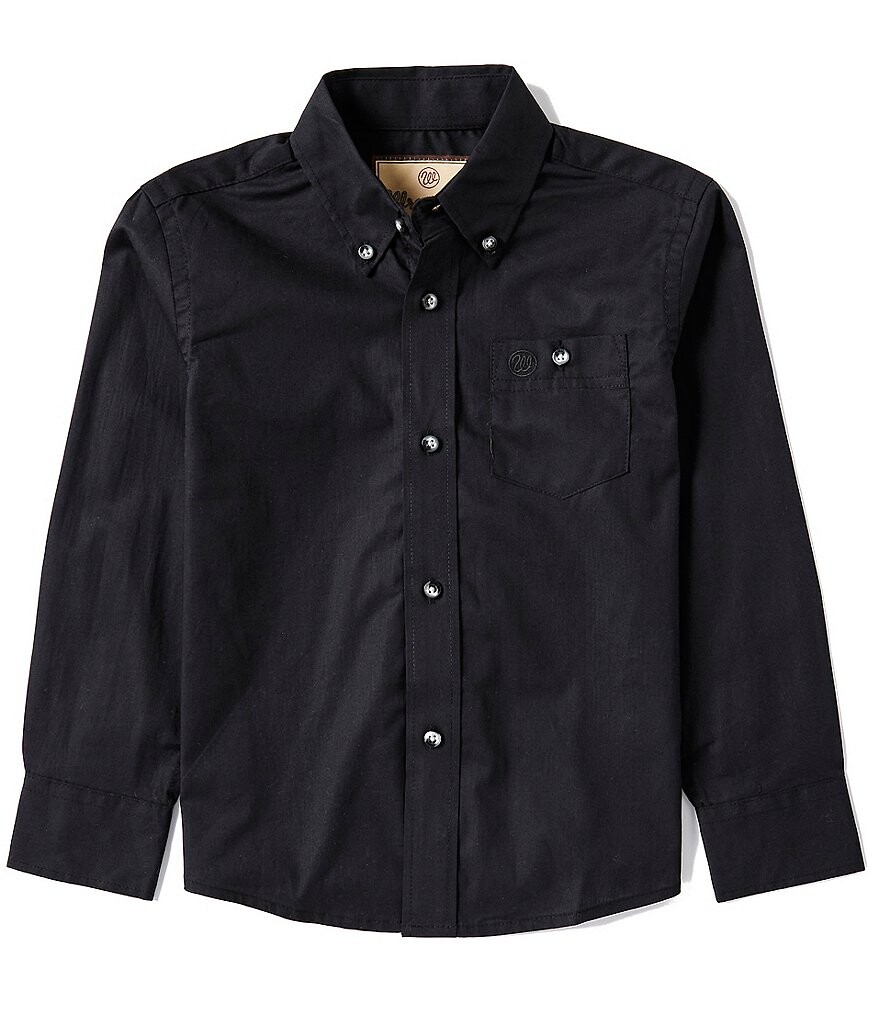 

Тканая рубашка на пуговицах с длинными рукавами Wrangler Big Boys 8–20, черный