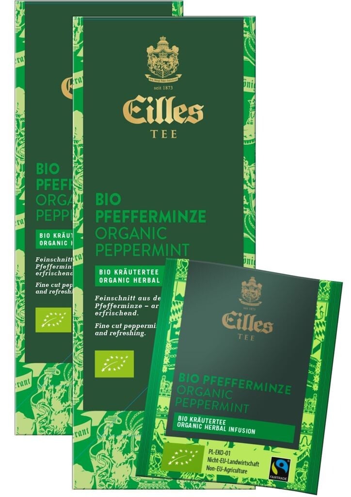 

Чайные пакетики EILLES TEE ORGANIC & FAIRTRADE PEPPERMINT, экономичная упаковка, коробка 2x25