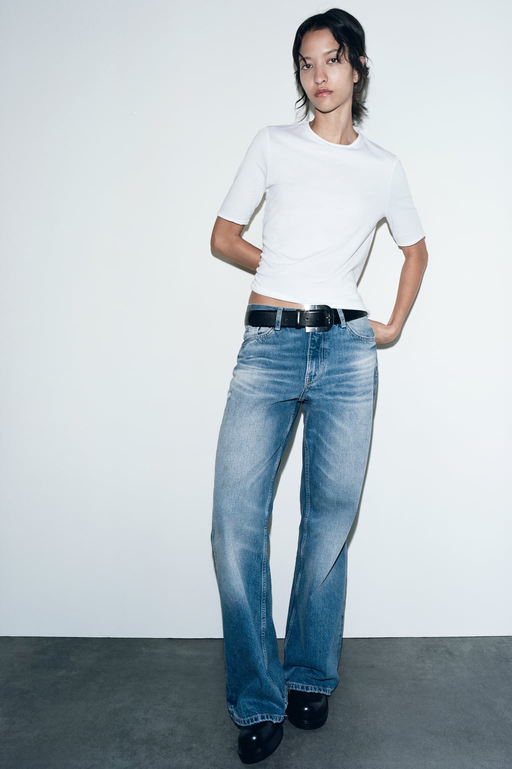 

Супимахлопковая футболка ZARA, белый