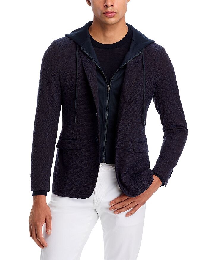 

Пиджак John Varvatos Star USA Micro Boucle со съемной толстовкой, синий
