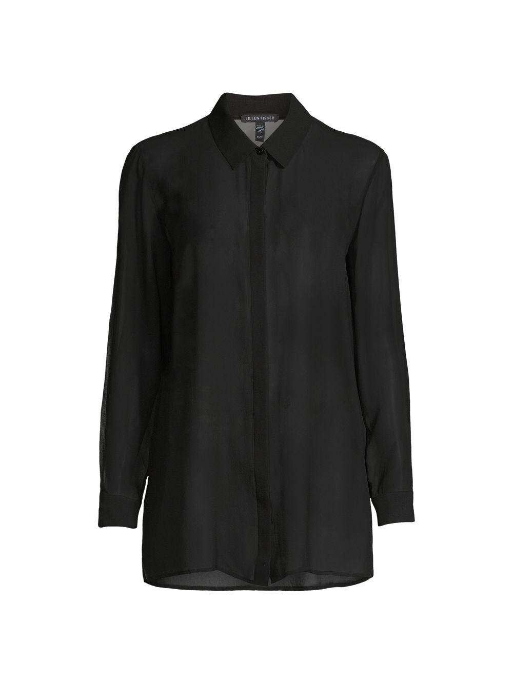 

Классическая длинная рубашка с воротником Eileen Fisher, черный