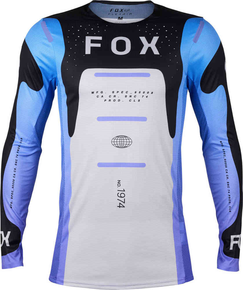 цена Джерси Flexair Magnetic для мотокросса FOX, черный/белый/фиолетовый
