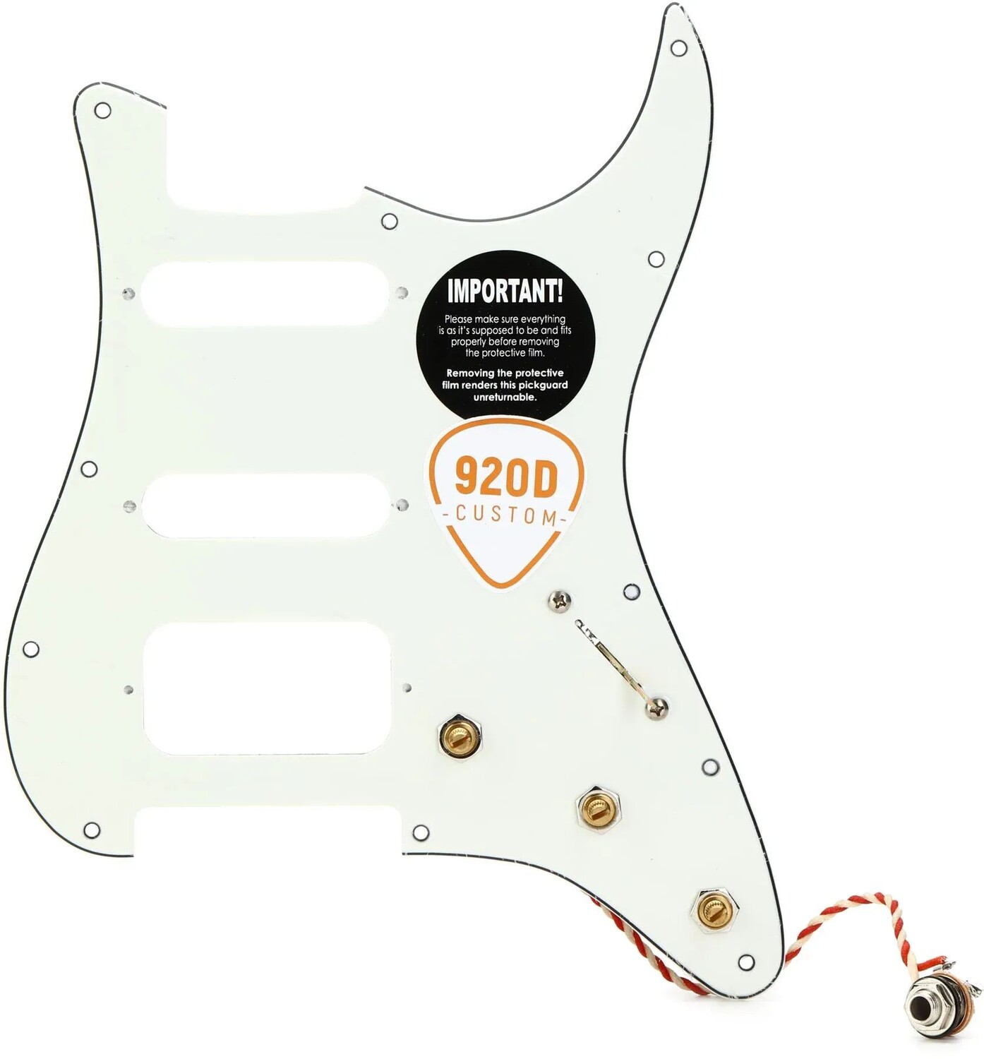 

920D изготовленная на заказ накладка Stratocaster HSS с проводами — пергамент