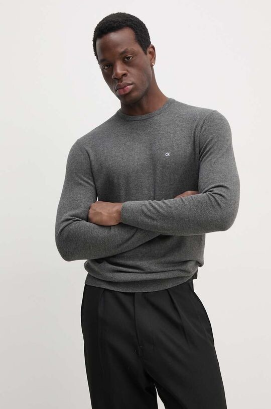 

Свитер из смесового шелка Calvin Klein, серый