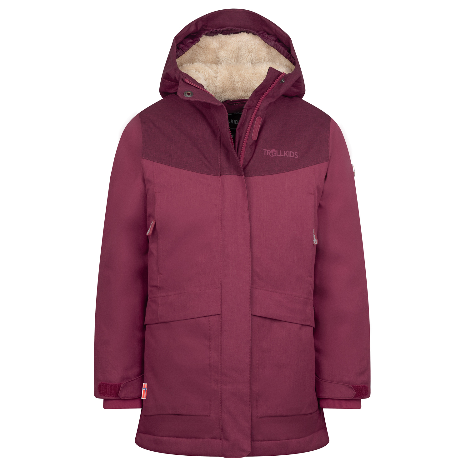 Пальто Trollkids Girl's Oslo Coat Pro, цвет Redwood/Salmon