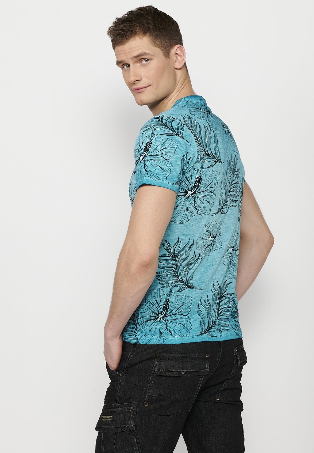 

Футболка с принтом Short Sleeve Koroshi, мятный узор