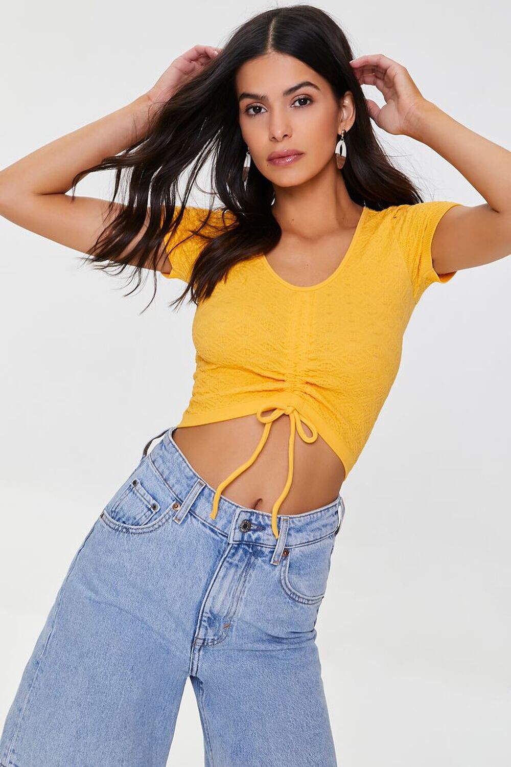 

Укороченный вязаный топ Pointelle Forever 21