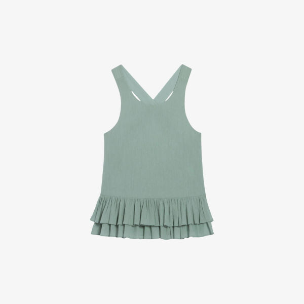 

Многослойный хлопковый топ с оборками Claudie Pierlot, цвет verts